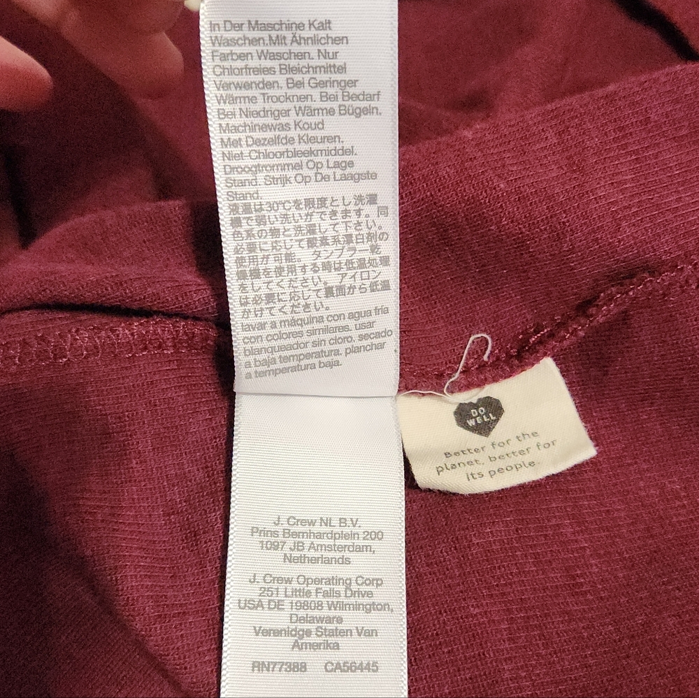 Madewell (Re)sourced Mockneck Puff-Sleeve Top Sweater Burgundy Size Small - Picture 6 of 14
